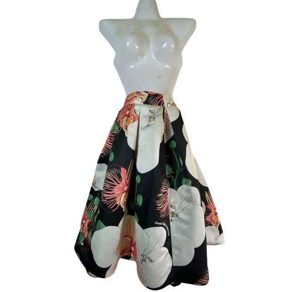Dress Code Dresses & Skirts - Dress Code Elegant Orchids Floral A-Line Skirt Made In Italy Size Small Boho Y2k